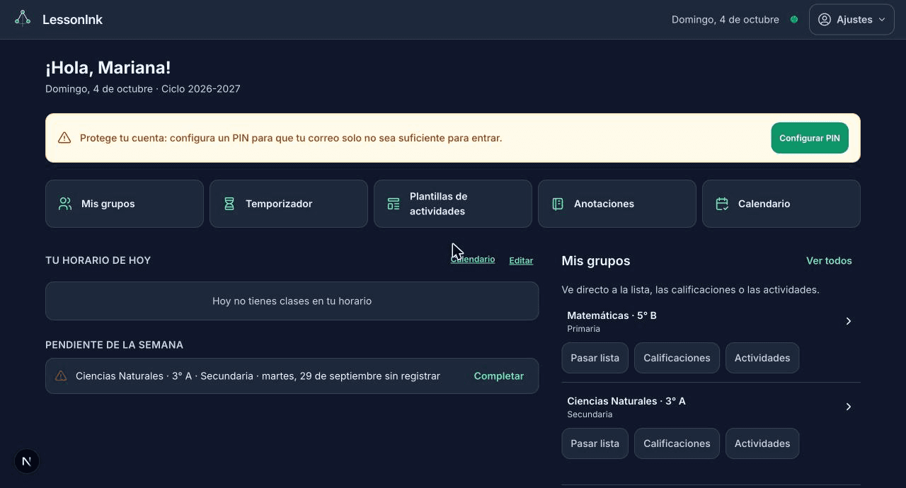 LessonInk app screenshot