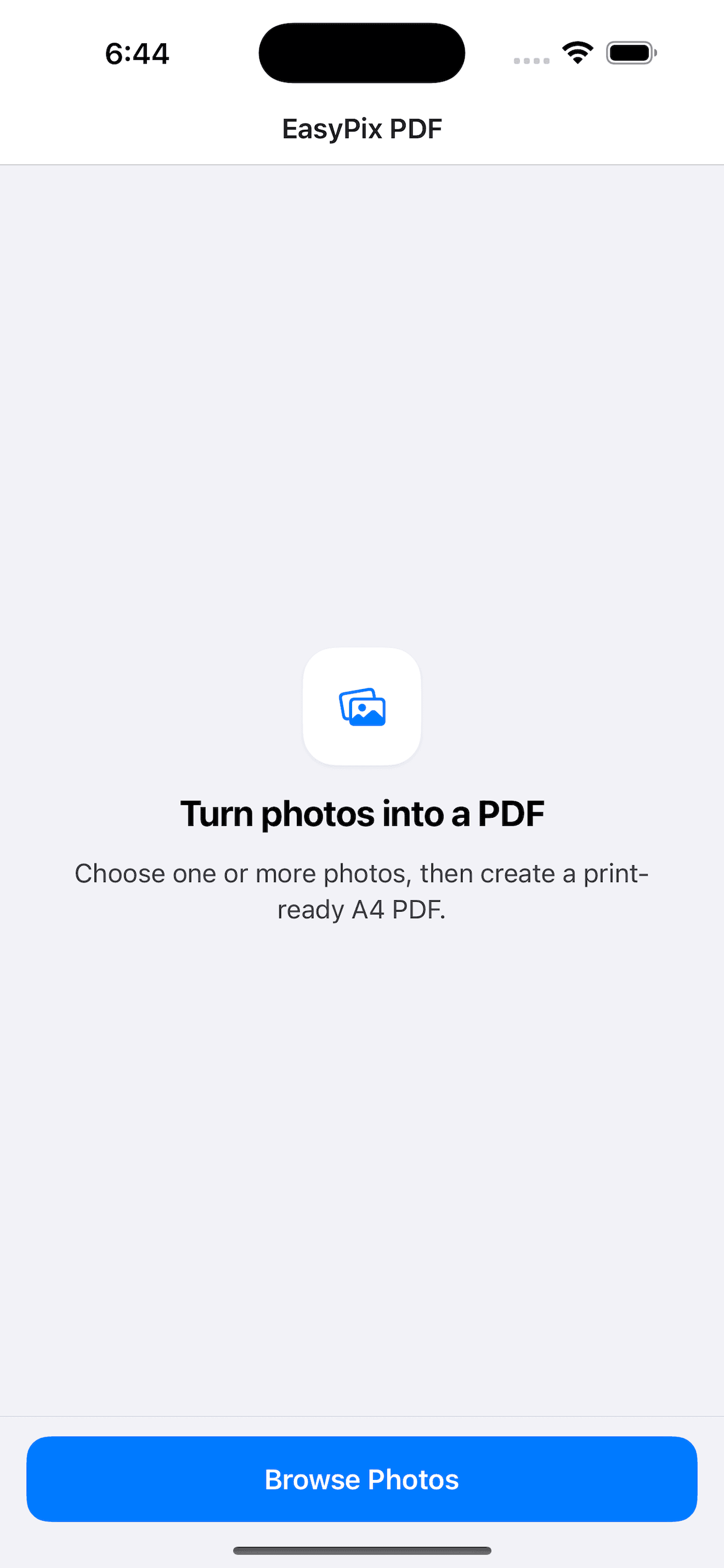EasyPix PDF app screenshot