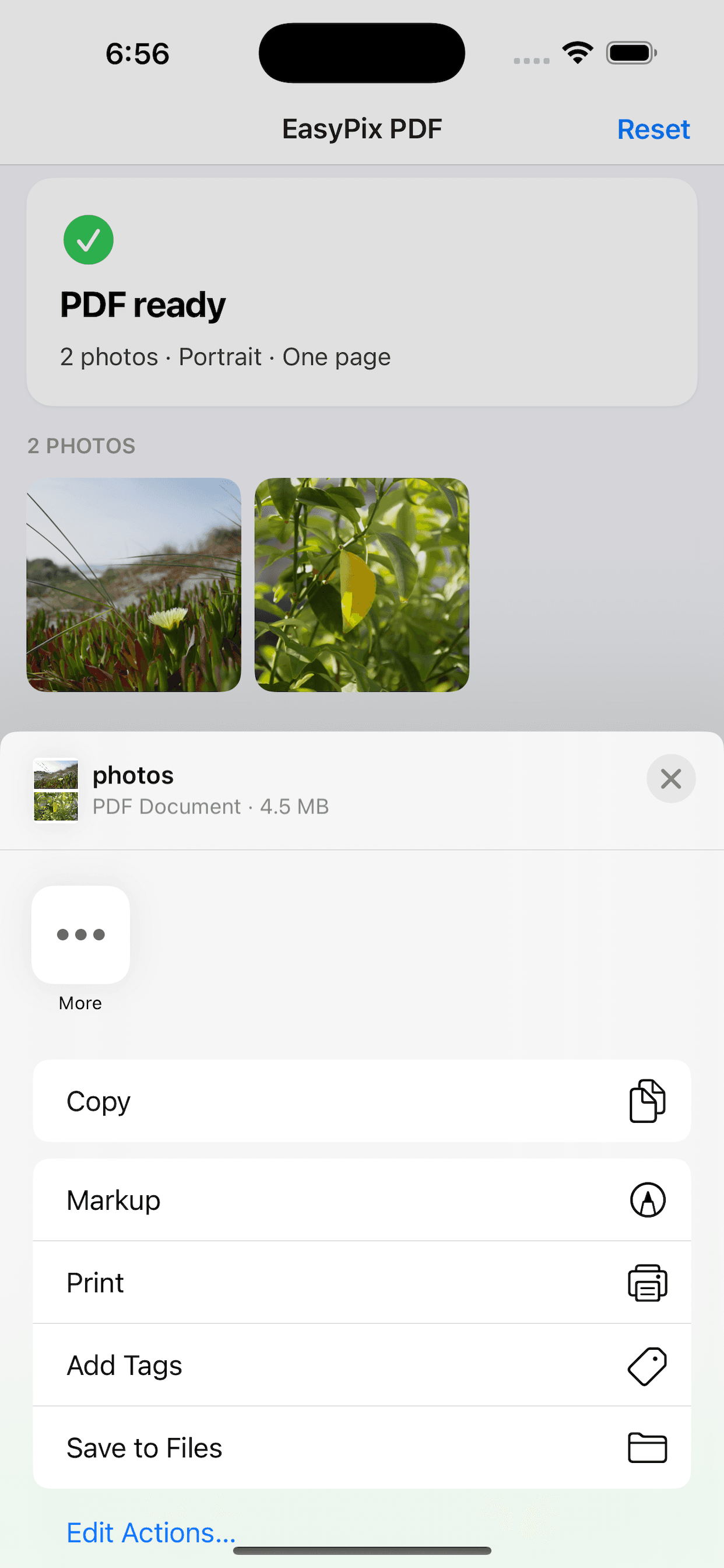 EasyPix PDF — Portrait or landscape